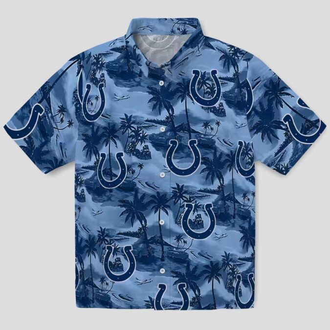 Indianapolis Colts Aloha Hawaiian Shirt – Blue Tropical Palms, NFL Fan Gifts