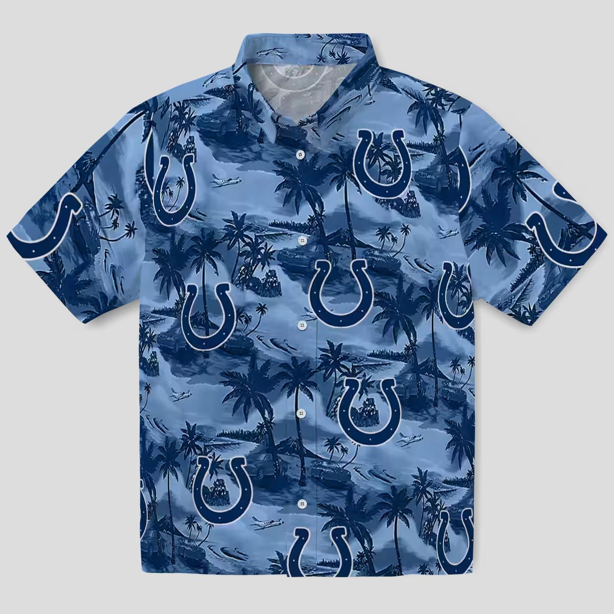 Indianapolis Colts Aloha Hawaiian Shirt – Blue Tropical Palms, NFL Fan Gifts