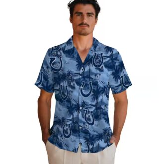 Indianapolis Colts Aloha Hawaiian Shirt – Blue Tropical Palms, NFL Fan Gifts