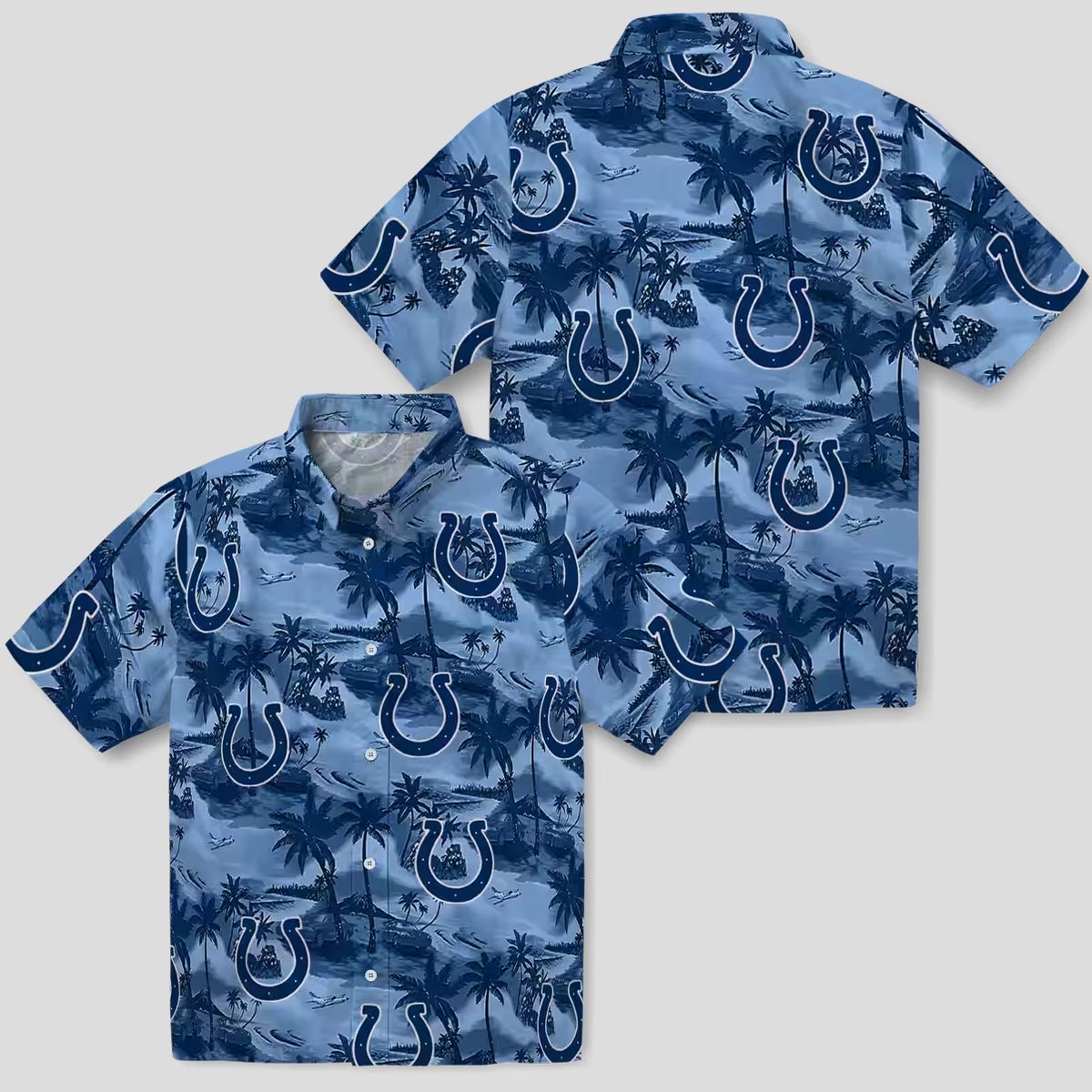 Indianapolis Colts Aloha Hawaiian Shirt – Blue Tropical Palms, NFL Fan Gifts