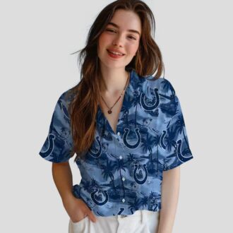 Indianapolis Colts Aloha Hawaiian Shirt – Blue Tropical Palms, NFL Fan Gifts