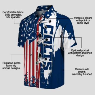 Indianapolis Colts Aloha Shirt, Blue Stitched Flag Hawaiian Shirt for NFL Fans