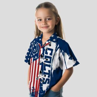 Indianapolis Colts Aloha Shirt, Blue Stitched Flag Hawaiian Shirt for NFL Fans