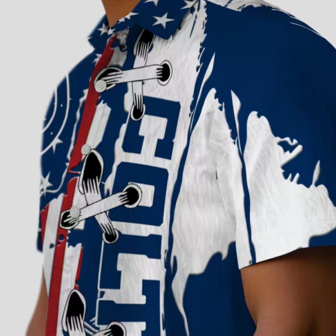 Indianapolis Colts Aloha Shirt, Blue Stitched Flag Hawaiian Shirt for NFL Fans