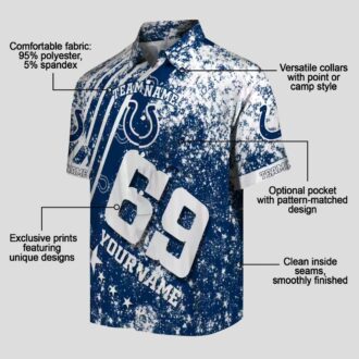 Indianapolis Colts Blue Hawaiian Shirt, Custom Stars & Stripes NFL Apparel