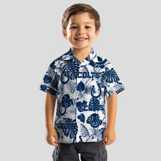Indianapolis Colts Blue White Hawaiian Shirt – Tropical Plants & Floral Print