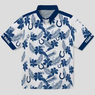 Indianapolis Colts Custom Hawaiian Shirt – White Botanical Print NFL Fan Gear