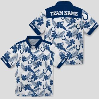Indianapolis Colts Custom Hawaiian Shirt – White Botanical Print NFL Fan Gear