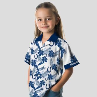 Indianapolis Colts Custom Hawaiian Shirt – White Botanical Print NFL Fan Gear