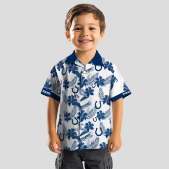 Indianapolis Colts Custom Hawaiian Shirt – White Botanical Print NFL Fan Gear