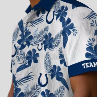 Indianapolis Colts Custom Hawaiian Shirt – White Botanical Print NFL Fan Gear