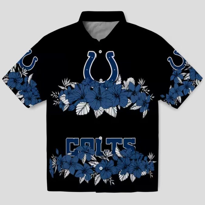 Indianapolis Colts Hibiscus Stripe Hawaiian Shirt – Beach & Summer Style