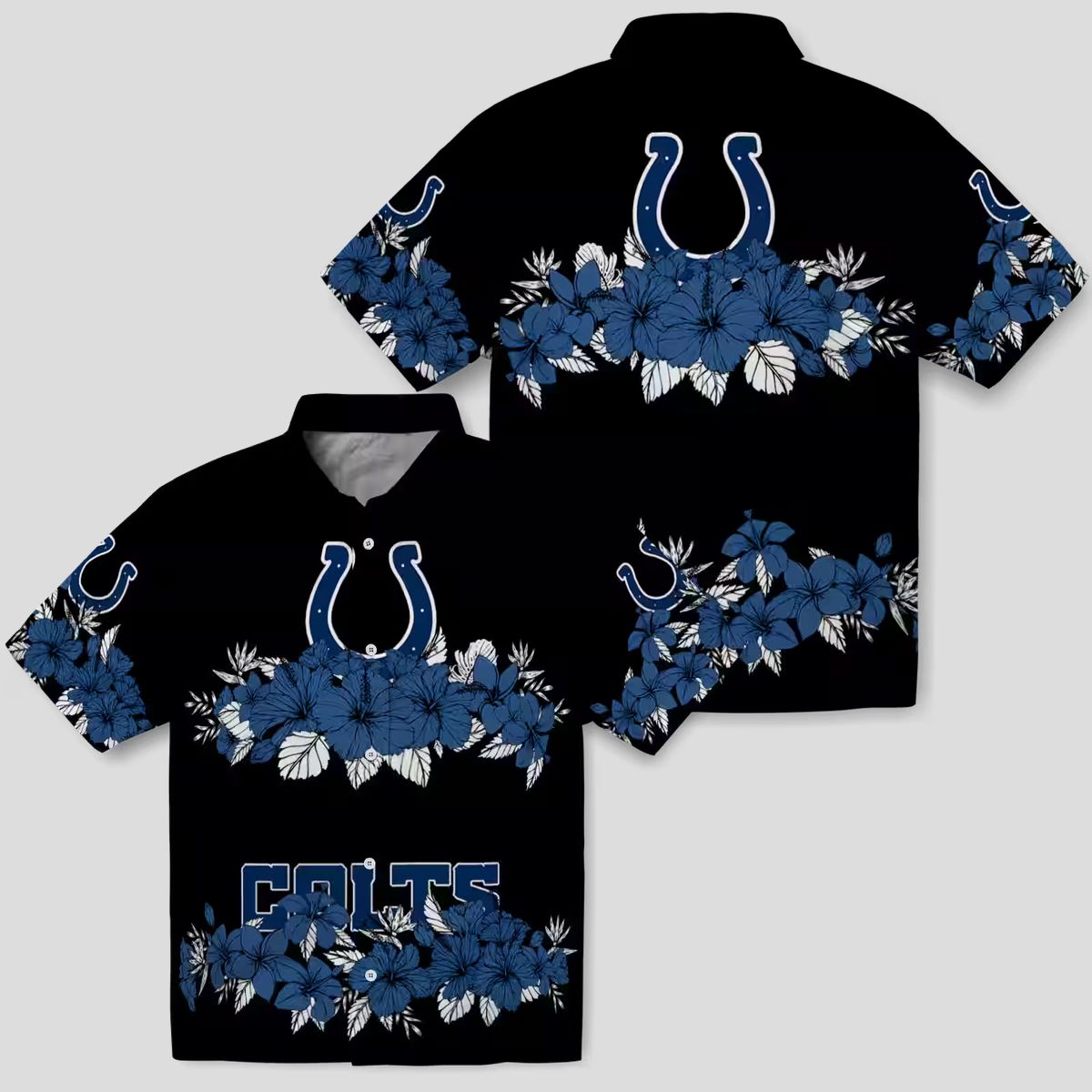 Indianapolis Colts Hibiscus Stripe Hawaiian Shirt – Beach & Summer Style