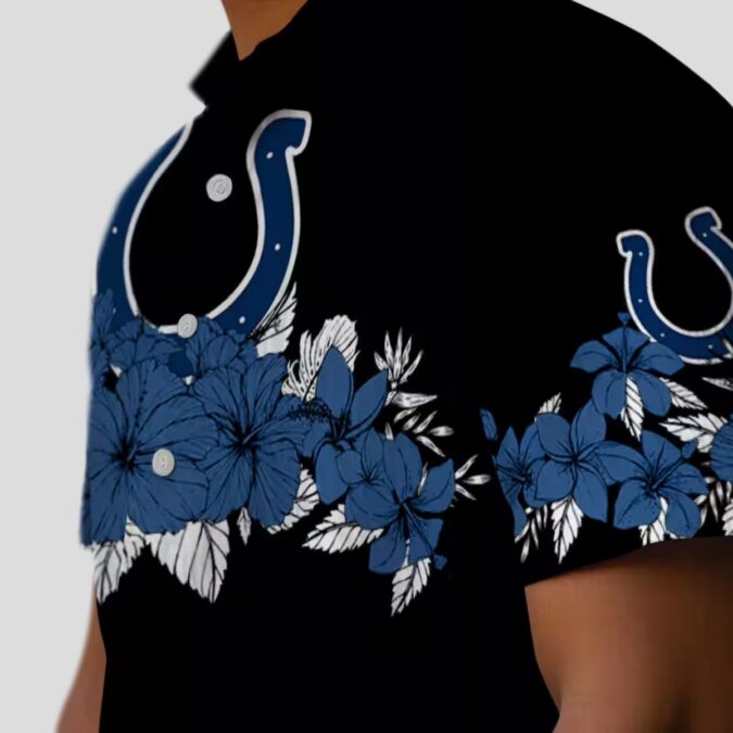 Indianapolis Colts Hibiscus Stripe Hawaiian Shirt – Beach & Summer Style