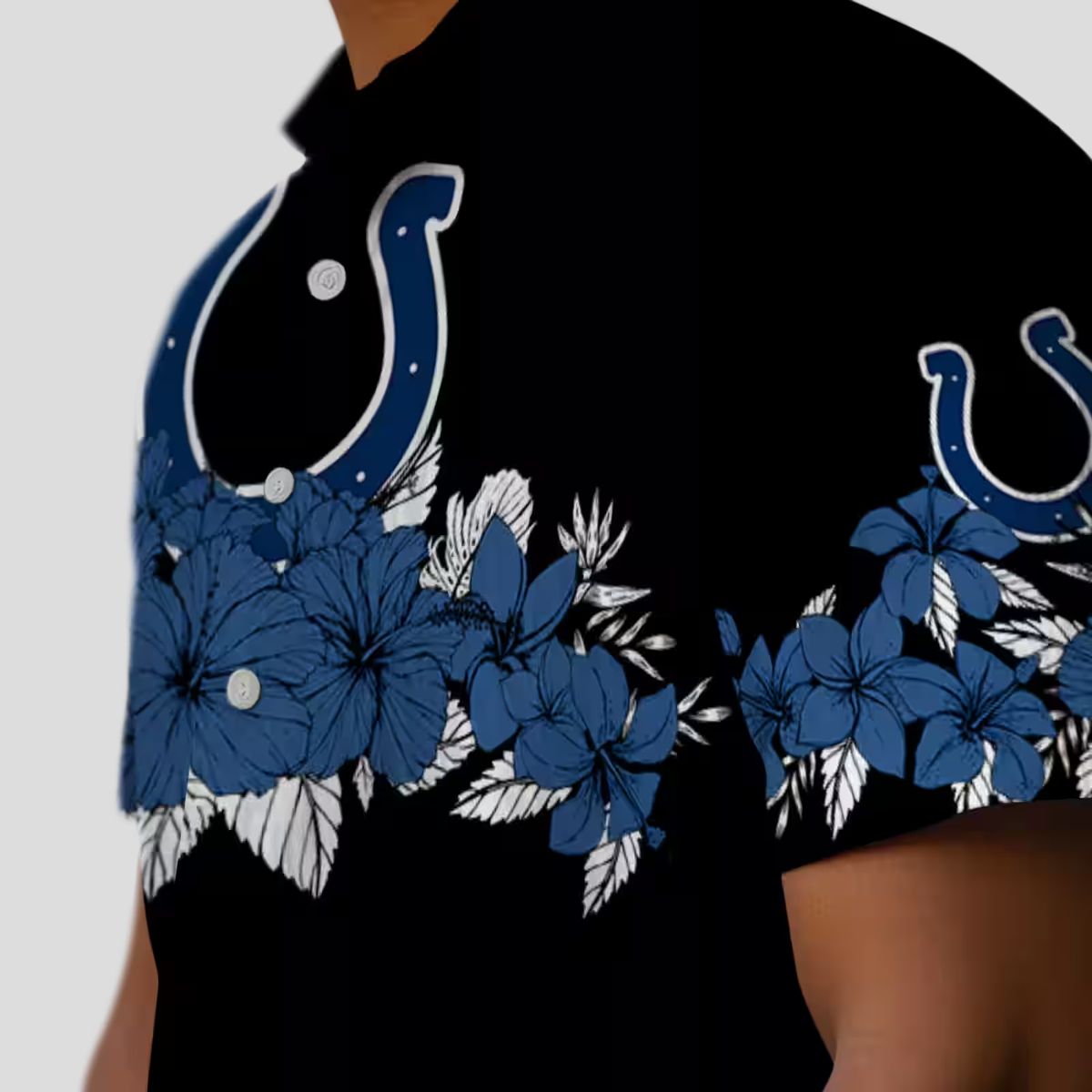 Indianapolis Colts Hibiscus Stripe Hawaiian Shirt – Beach & Summer Style