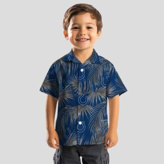 Indianapolis Colts Leafy Palms Hawaiian Shirt, Aloha Tropical Blue NFL Apparel