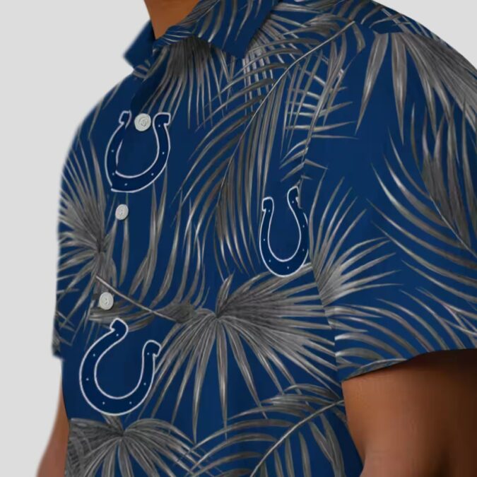 Indianapolis Colts Leafy Palms Hawaiian Shirt, Aloha Tropical Blue NFL Apparel
