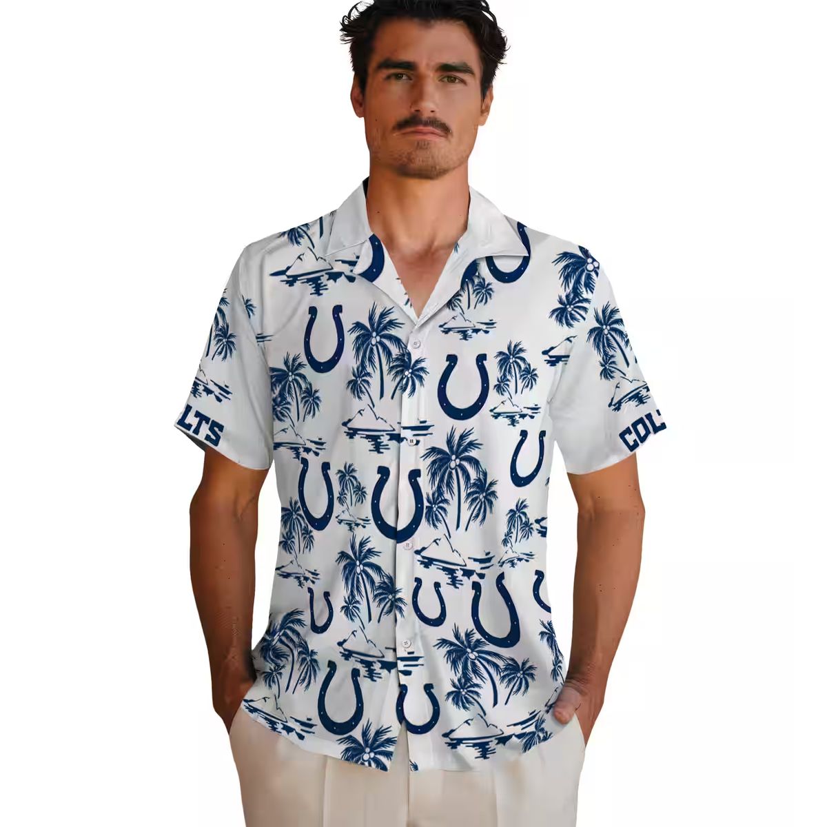Indianapolis Colts Palm Island Hawaiian Shirt, Beach & Vacation Outfit