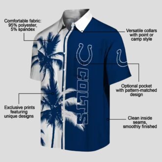 Indianapolis Colts Palm Tree Hawaiian Shirt, Tropical Blue & White NFL Apparel