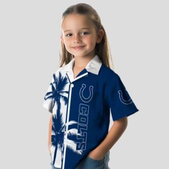 Indianapolis Colts Palm Tree Hawaiian Shirt, Tropical Blue & White NFL Apparel