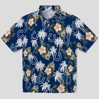 Indianapolis Colts Summer Hawaiian Shirt – Tropical Beach Palm Tree & Flowers