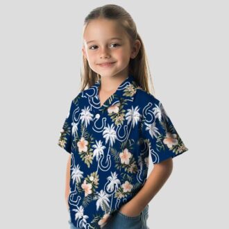 Indianapolis Colts Summer Hawaiian Shirt – Tropical Beach Palm Tree & Flowers