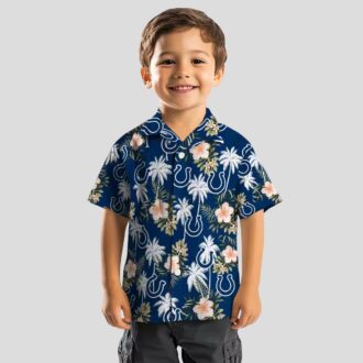 Indianapolis Colts Summer Hawaiian Shirt – Tropical Beach Palm Tree & Flowers