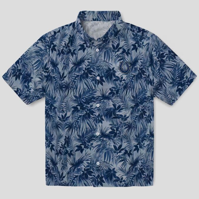 Indianapolis Colts Tropical Blue Hawaiian Shirt, Leaf Pattern Vacation Outfit
