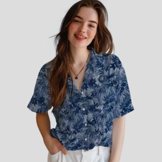 Indianapolis Colts Tropical Blue Hawaiian Shirt, Leaf Pattern Vacation Outfit