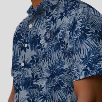Indianapolis Colts Tropical Blue Hawaiian Shirt, Leaf Pattern Vacation Outfit