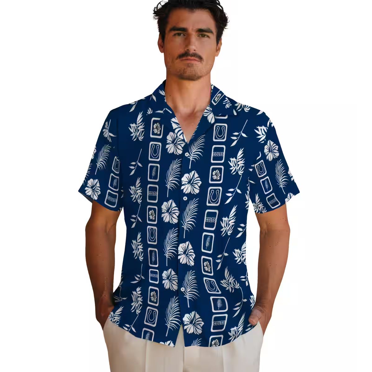 Indianapolis Colts Tropical Blue Hawaiian Shirt, Summer Luau Party Outfit