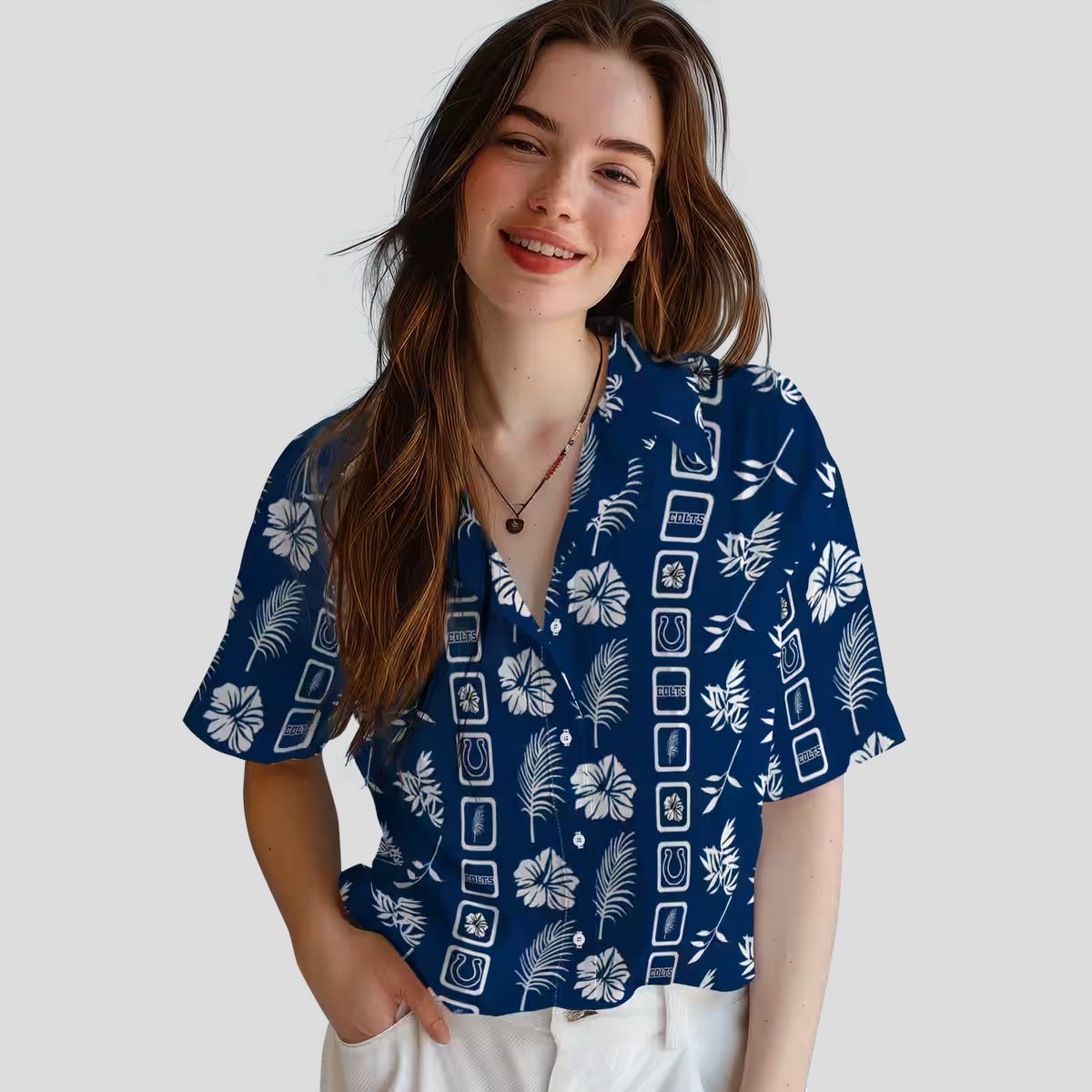 Indianapolis Colts Tropical Blue Hawaiian Shirt, Summer Luau Party Outfit