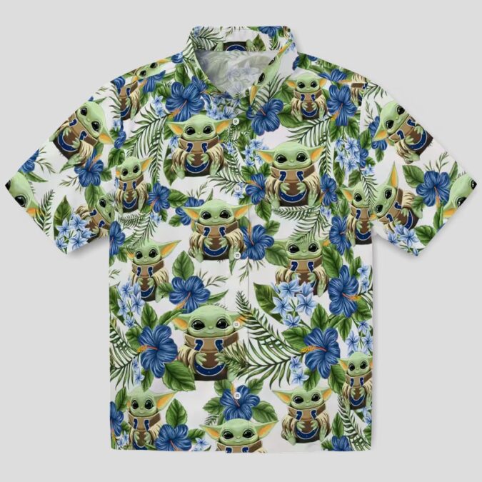Indianapolis Colts Yoda Green Hawaiian Shirt – Summer Floral Palm Print