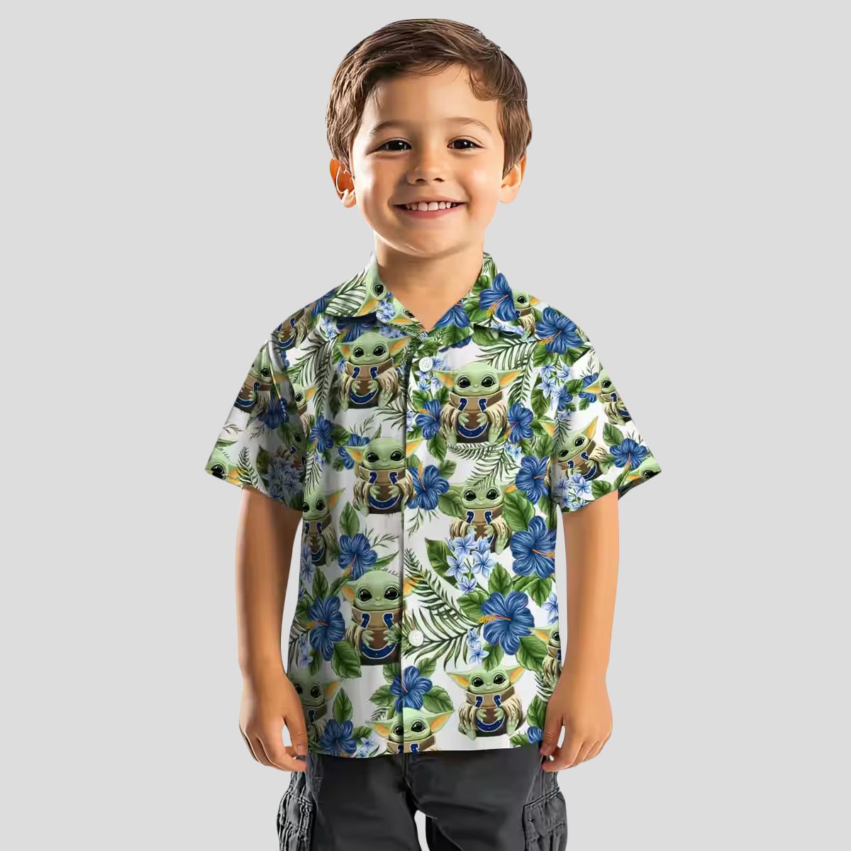Indianapolis Colts Yoda Green Hawaiian Shirt – Summer Floral Palm Print