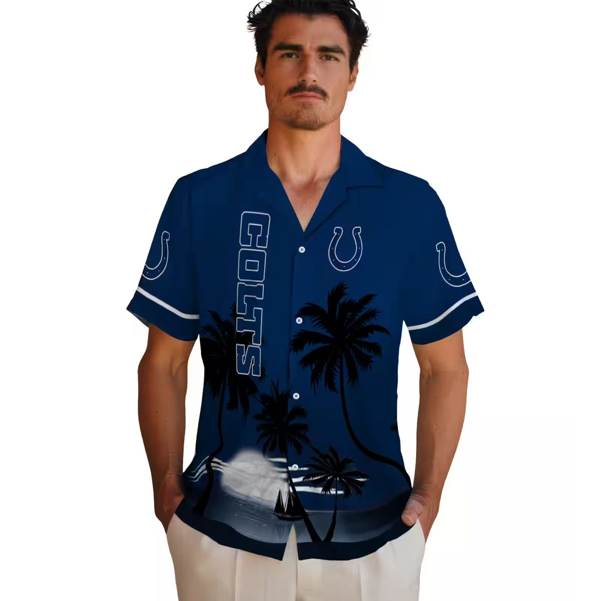 Limited Edition Indianapolis Colts Hawaiian Shirt – Sunset Beach, Aloha Palm Design