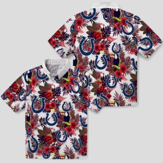 NFL Fans Indianapolis Colts Hawaiian Shirt, Blue Red Floral Toucan Summer Outfit