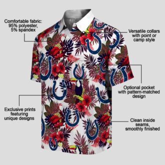 NFL Fans Indianapolis Colts Hawaiian Shirt, Blue Red Floral Toucan Summer Outfit