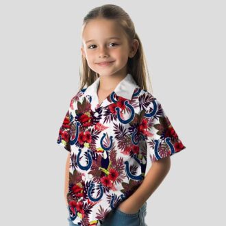 NFL Fans Indianapolis Colts Hawaiian Shirt, Blue Red Floral Toucan Summer Outfit