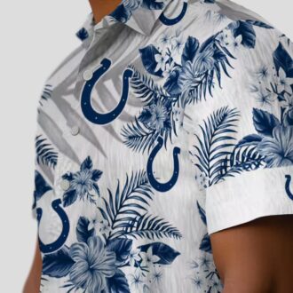 NFL Indianapolis Colts Beach Shirt, Hibiscus Palm Leaves Hawaiian Vacation Outfit