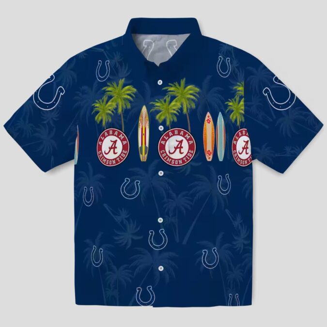 NFL Indianapolis Colts Blue Palm Beach Shirt – Surfboard Hawaiian Style