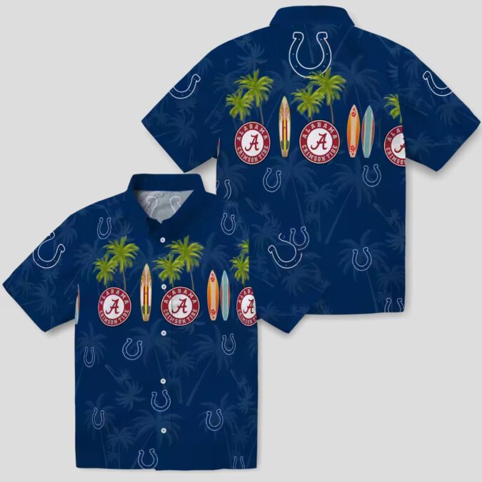 NFL Indianapolis Colts Blue Palm Beach Shirt – Surfboard Hawaiian Style