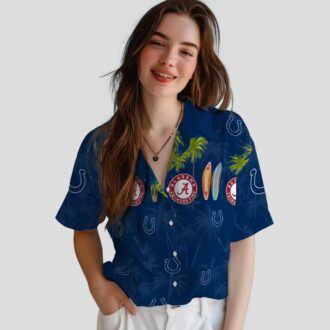 NFL Indianapolis Colts Blue Palm Beach Shirt – Surfboard Hawaiian Style