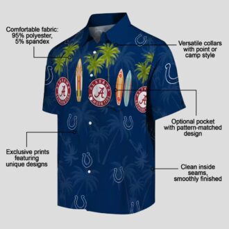 NFL Indianapolis Colts Blue Palm Beach Shirt – Surfboard Hawaiian Style