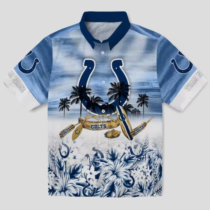 Personalized Colts Hawaiian Shirt for Men & Women, Canoe Blue Tropical NFL Apparel