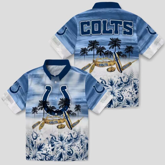Personalized Colts Hawaiian Shirt for Men & Women, Canoe Blue Tropical NFL Apparel