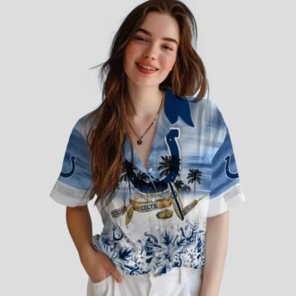 Personalized Colts Hawaiian Shirt for Men & Women, Canoe Blue Tropical NFL Apparel