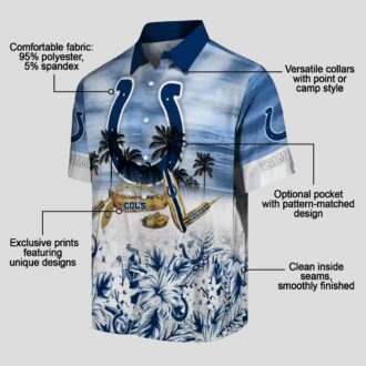 Personalized Colts Hawaiian Shirt for Men & Women, Canoe Blue Tropical NFL Apparel