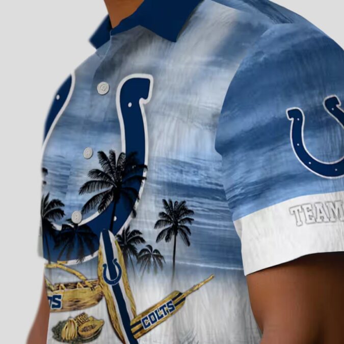 Personalized Colts Hawaiian Shirt for Men & Women, Canoe Blue Tropical NFL Apparel