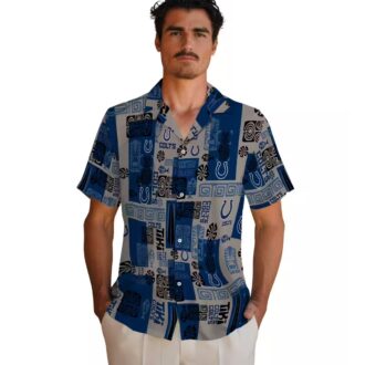 Tribal Indianapolis Colts Hawaiian Shirt, Blue Aloha Summer Vacation Outfit