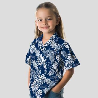 Tropical Leaf Indianapolis Colts Hawaiian Shirt, Blue & White NFL Football Apparel